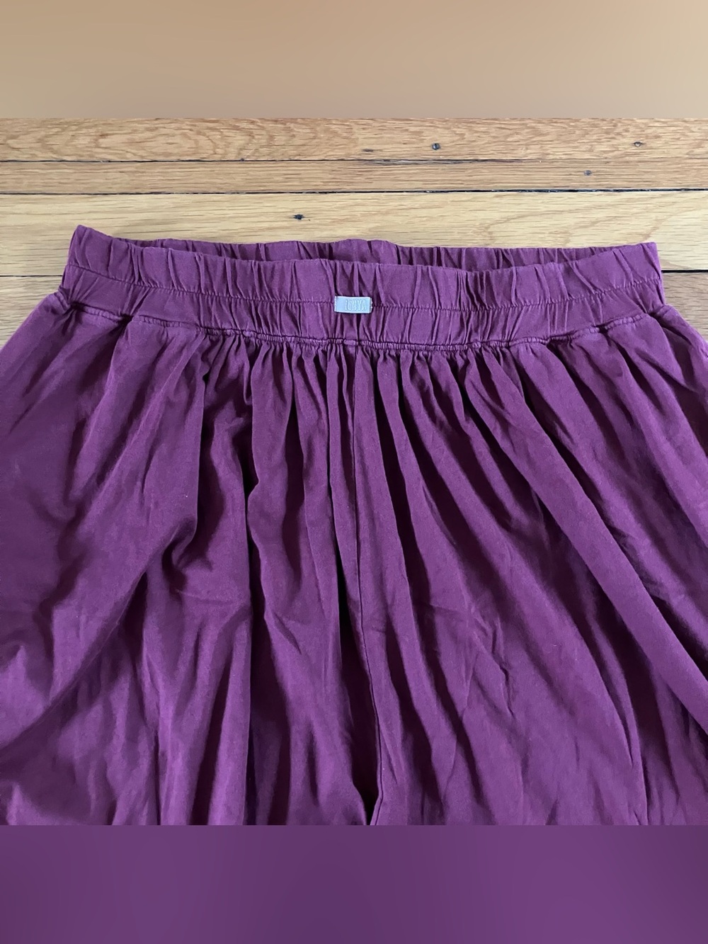Lunya Maroon Cotton Wide Leg Lounge Relax Chill Loose Comfy Pants Large - Picture 2 of 11